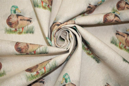 Tablecloth , Napkins Mallard Duck All Over Design , Easter Tablecloth , Cotton Rich Linen Fabric - CushionCoverAndDecor