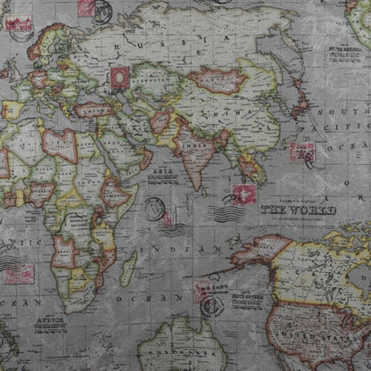 Tablecloth, Napkins Vintage World Map , Atlas Globe Cotton Rich Linen Fabric Design , Tablecloth UK - CushionCoverAndDecor