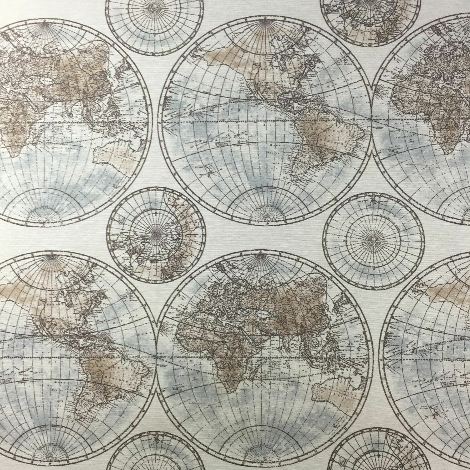 Tablecloth, Napkins Vintage World Map , Atlas Globe Cotton Rich Linen Fabric Design , Tablecloth UK - CushionCoverAndDecor