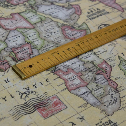 Tablecloth, Napkins Vintage World Map , Atlas Globe Cotton Rich Linen Fabric Design , Tablecloth UK - CushionCoverAndDecor