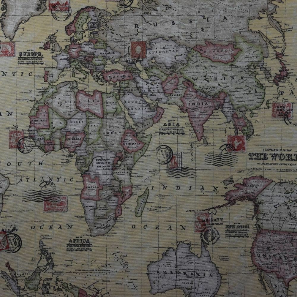 Tablecloth, Napkins Vintage World Map , Atlas Globe Cotton Rich Linen Fabric Design , Tablecloth UK - CushionCoverAndDecor