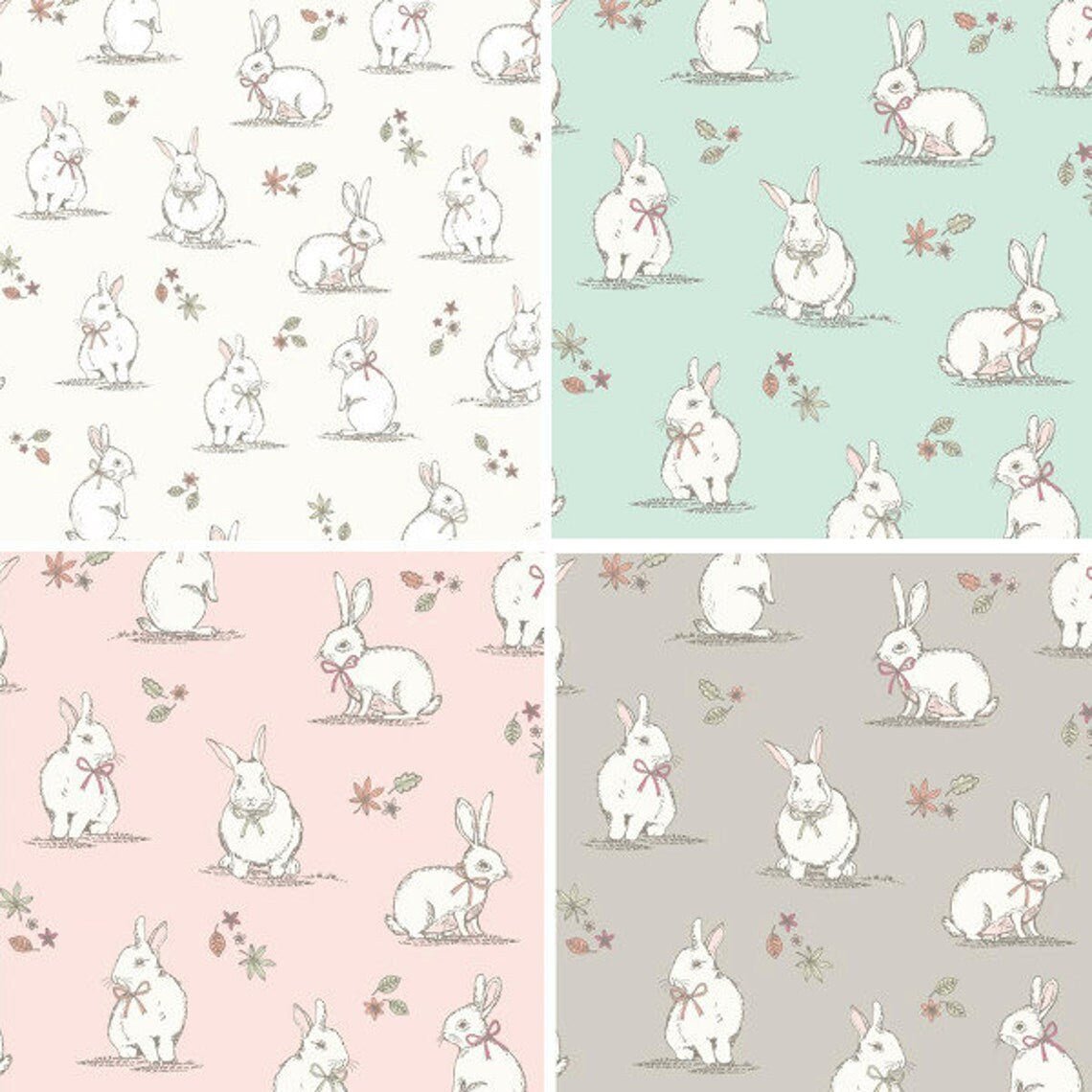 Tablecloth , Napkins Woodland Bunnies Rabbits Wildlife Design , Easter Tablecloth - CushionCoverAndDecor