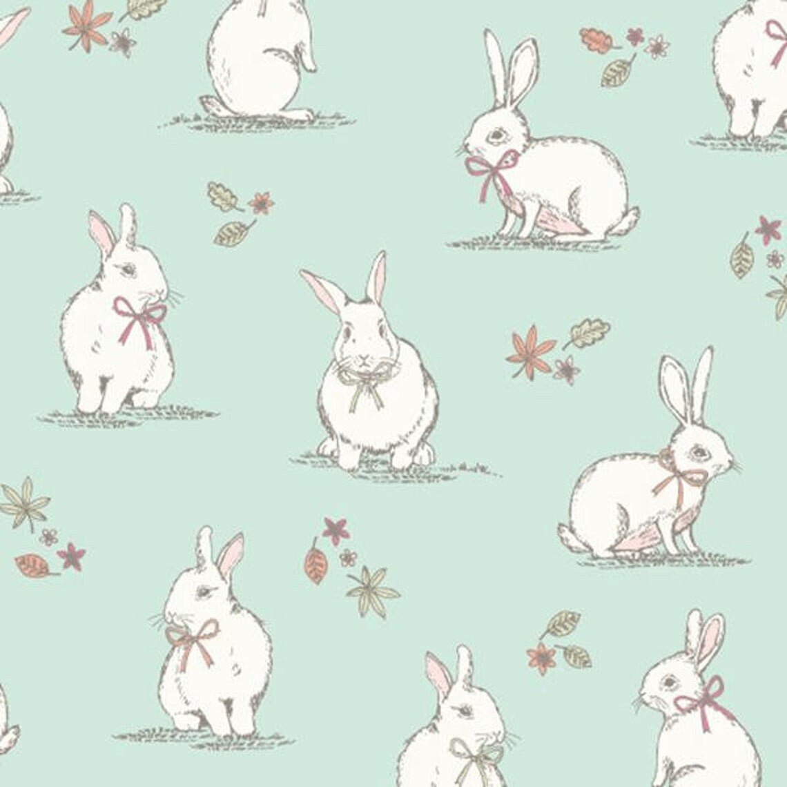 Tablecloth , Napkins Woodland Bunnies Rabbits Wildlife Design , Easter Tablecloth - CushionCoverAndDecor