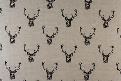 Tablecloth Stags Head Rustic Taupe Beige Background Design Fryetts 100% Cotton Handmade - CushionCoverAndDecor