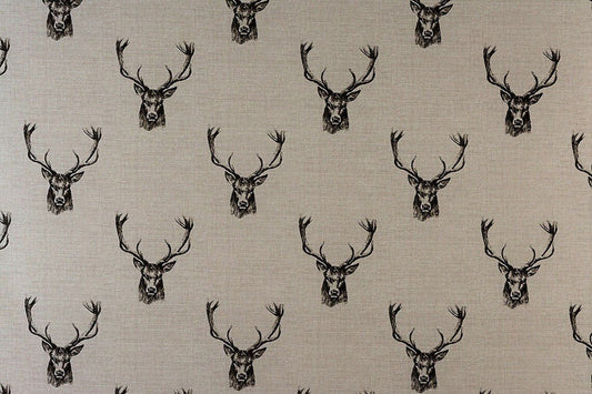 Tablecloth Stags Head Rustic Taupe Beige Background Design Fryetts 100% Cotton Handmade - CushionCoverAndDecor