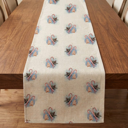 Festive Candy & Gingerbread Man Christmas Table Runner