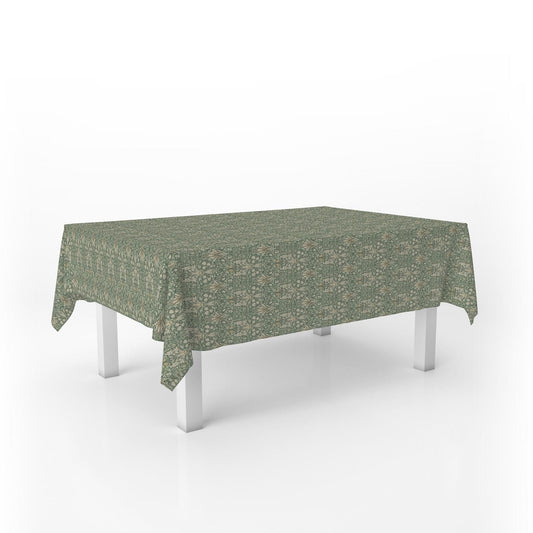 William Morris Snakeshead Forest Green Cotton Tablecloth