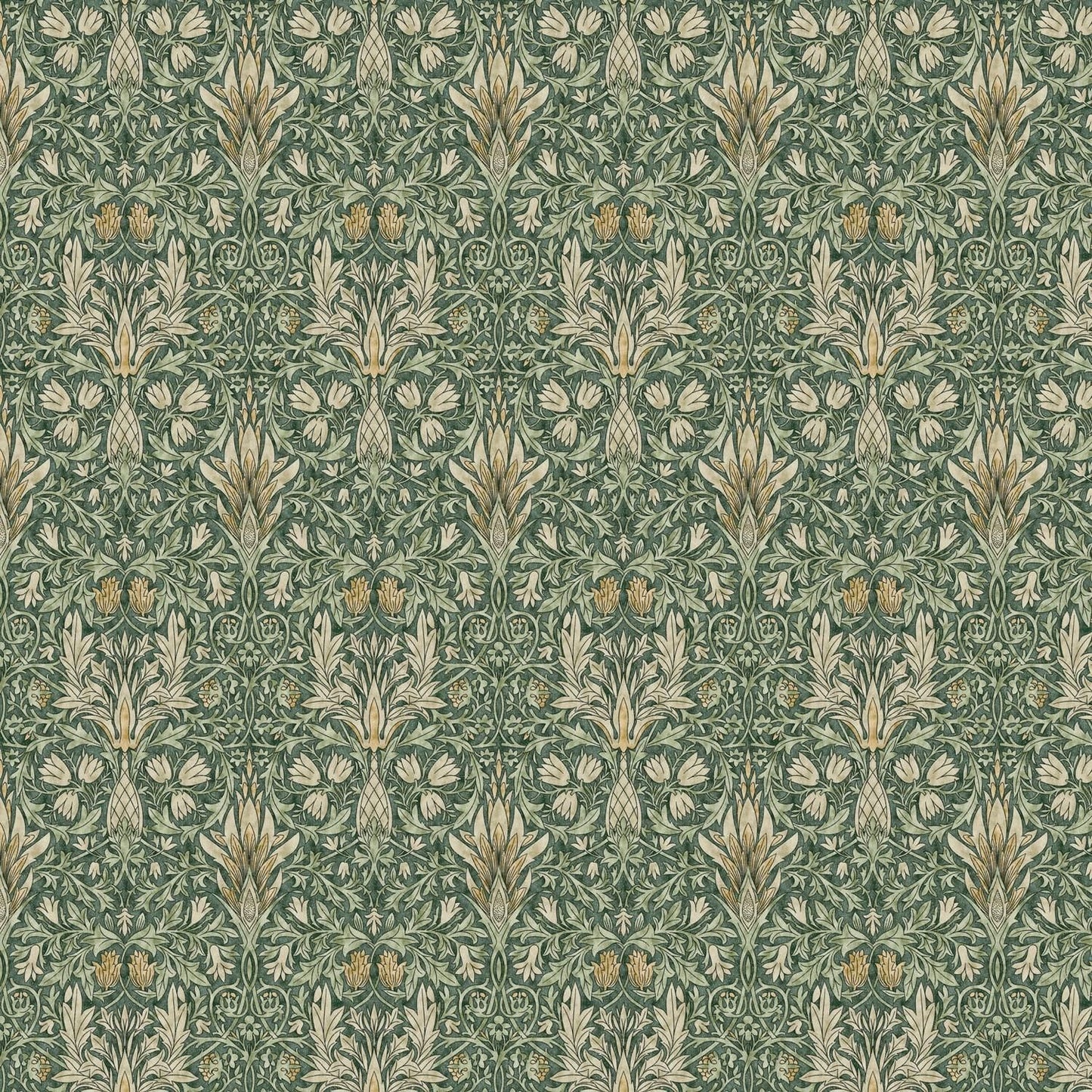 William Morris Snakeshead Forest Green Cotton Tablecloth