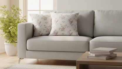 Pink Roses Floral Vintage Cushion Cover