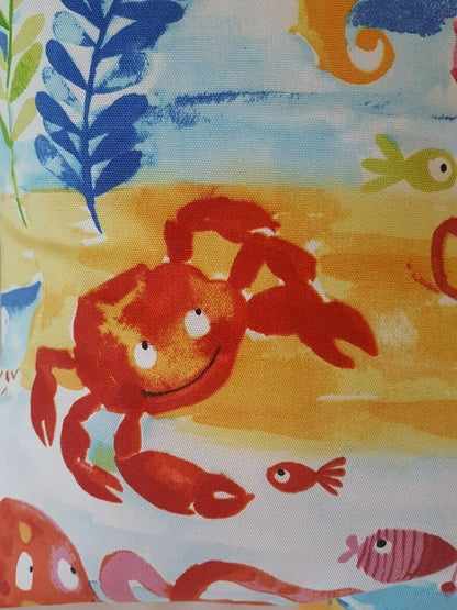 Under The Sea Cushion Cover , Blue Orange Pillow Cover , Kids Cushion , Decorative Cushion , Throw Pillow Cover UK - CushionCoverAndDecor