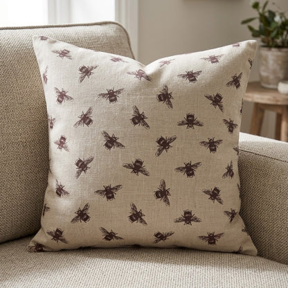 Busy Bees Bumblebee Purple Cushion Cover