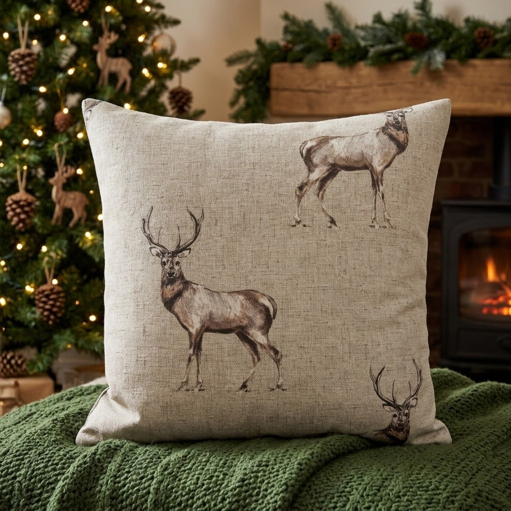 Glencoe Stags Christmas Cushion Cover