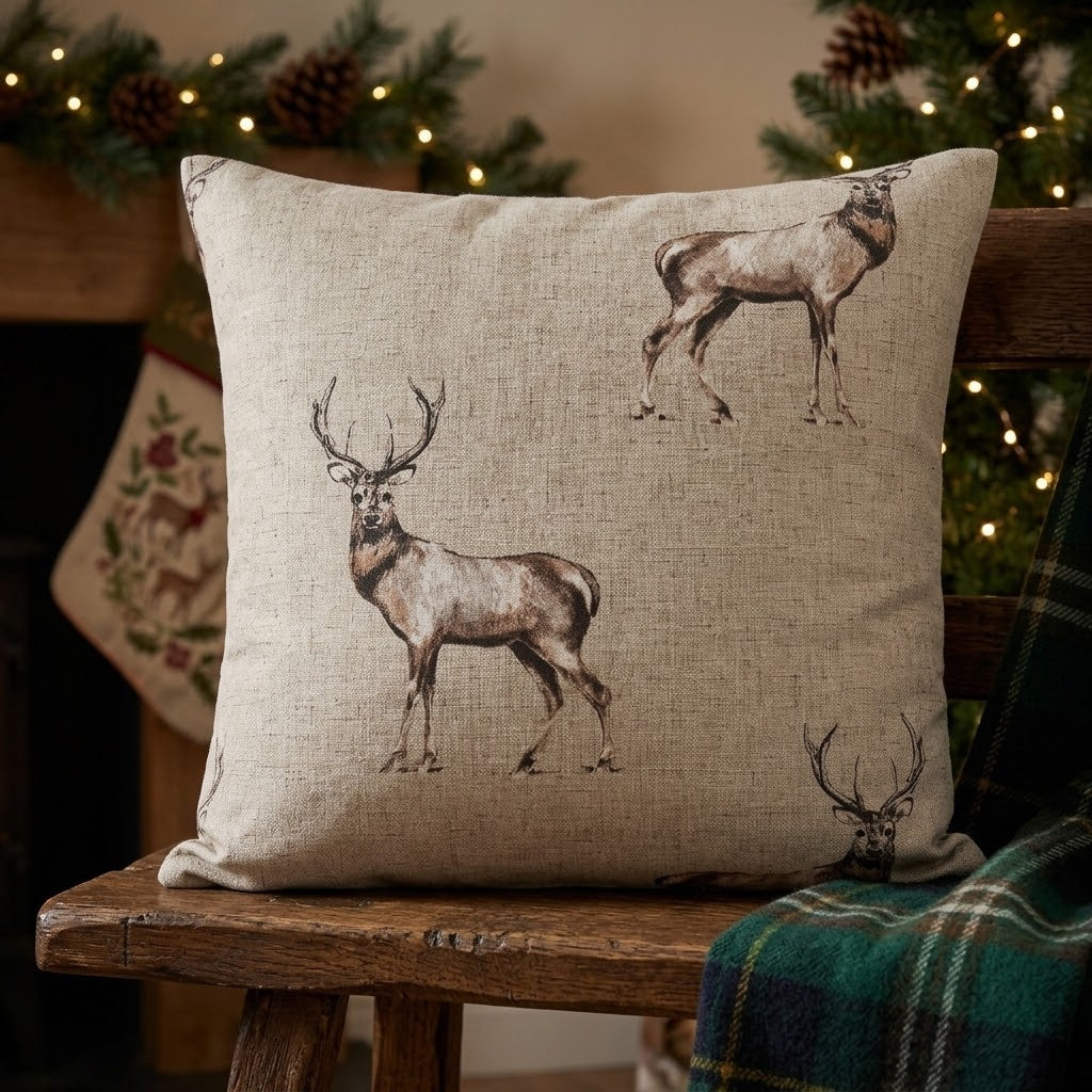 Glencoe Stags Christmas Cushion Cover