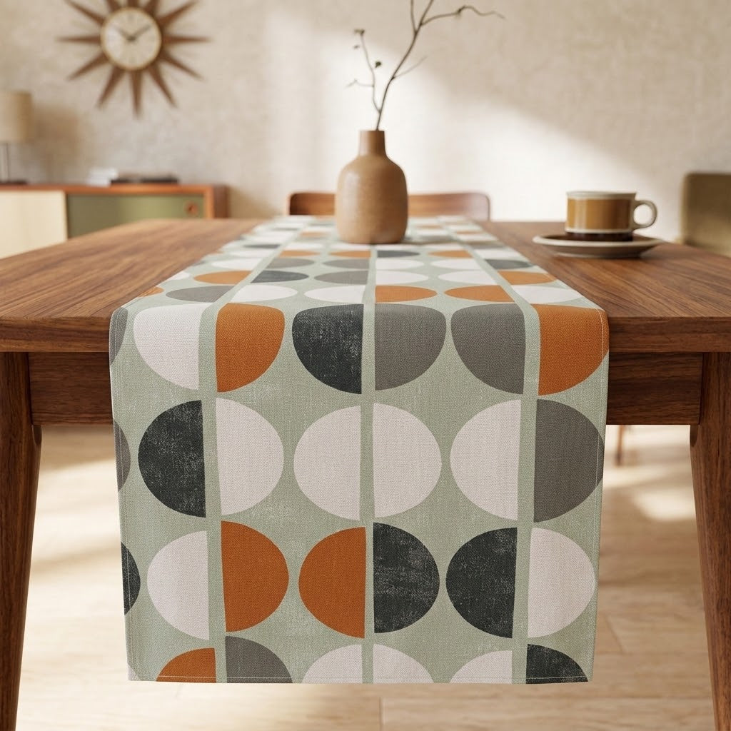 Orange Geometric Table Runner – Shoreditch Mid-Century Modern
