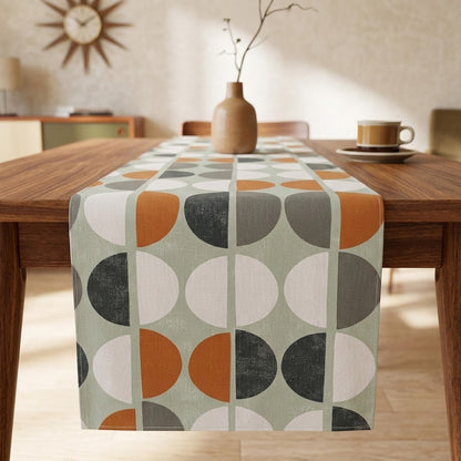 Orange Geometric Table Runner – Shoreditch Mid-Century Modern