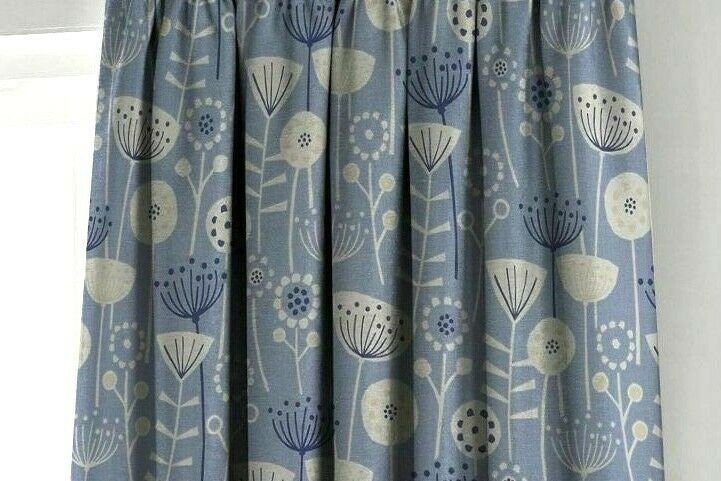 Window Valance Curtain Fryetts Bergen Yellow Orange Blue Scandinavian Floral Design Handmade 100% Cotton - CushionCoverAndDecor