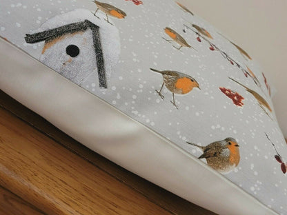 Winter Robin Christmas Cushion Cover - CushionCoverAndDecor