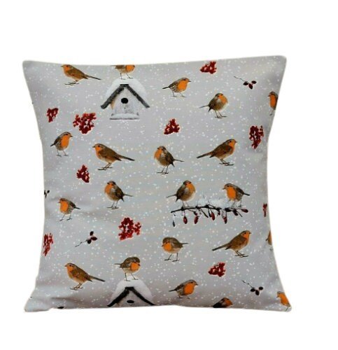 Winter Robin Christmas Cushion Cover - CushionCoverAndDecor