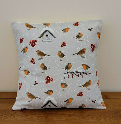 Winter Robin Christmas Cushion Cover - CushionCoverAndDecor