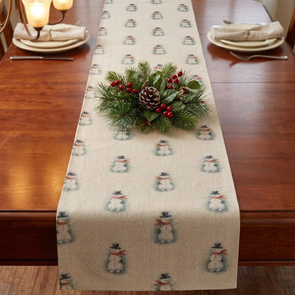 Tischläufer, Servietten mit springenden Hasen, Naturbeige-Design, Ostertischläufer, Größen: 91 cm, 122 cm, 137 cm, 152 cm, 163 cm, 183 cm, 213 cm, 244 cm, 264 cm, Handgefertigt aus 100 % Baumwolle