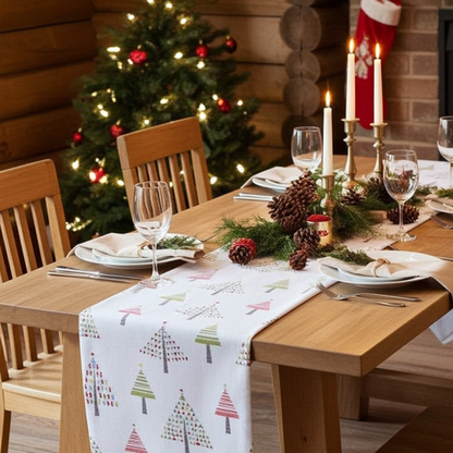 Scandi Christmas Trees Table Runner