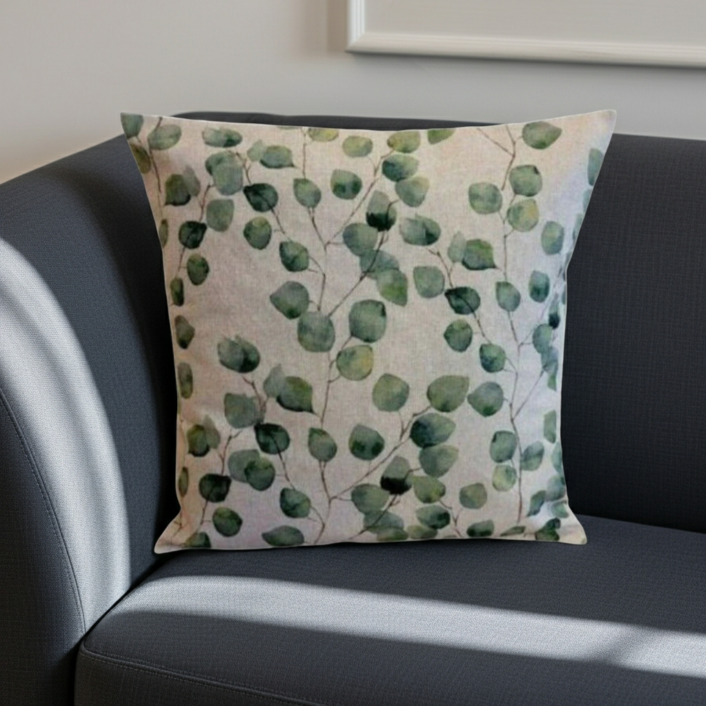 Eucalyptus Leaf Green Cushion Cover