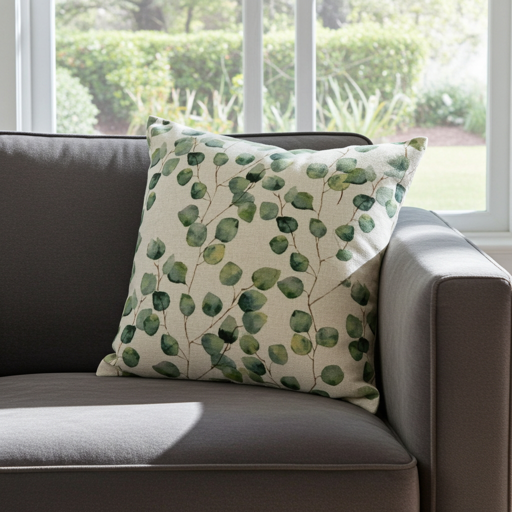 Eucalyptus Leaf Green Cushion Cover