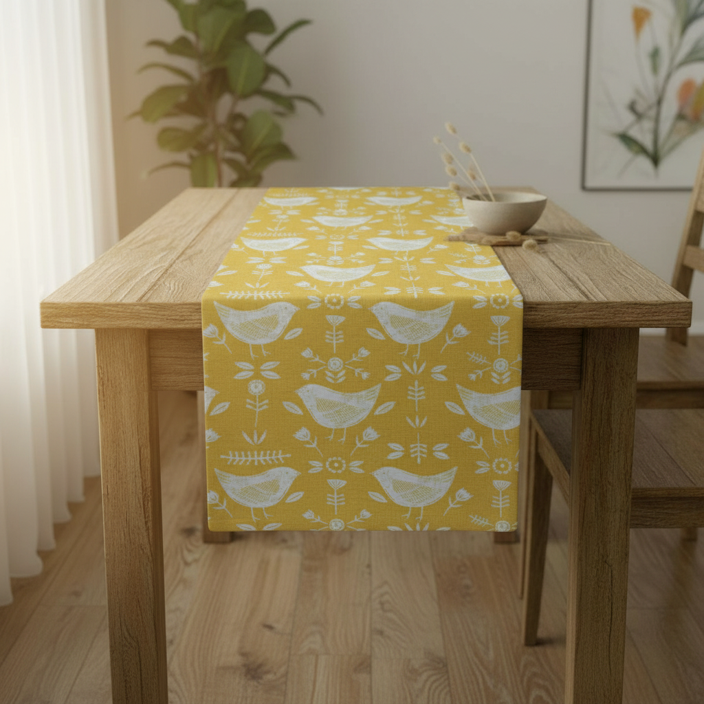 Tischläufer, Servietten mit springenden Hasen, Naturbeige-Design, Ostertischläufer, Größen: 91 cm, 122 cm, 137 cm, 152 cm, 163 cm, 183 cm, 213 cm, 244 cm, 264 cm, Handgefertigt aus 100 % Baumwolle