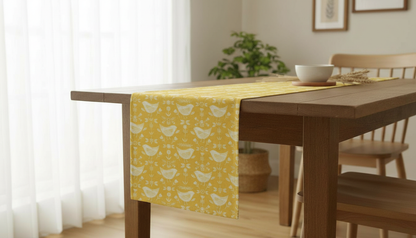 Tischläufer, Servietten mit springenden Hasen, Naturbeige-Design, Ostertischläufer, Größen: 91 cm, 122 cm, 137 cm, 152 cm, 163 cm, 183 cm, 213 cm, 244 cm, 264 cm, Handgefertigt aus 100 % Baumwolle