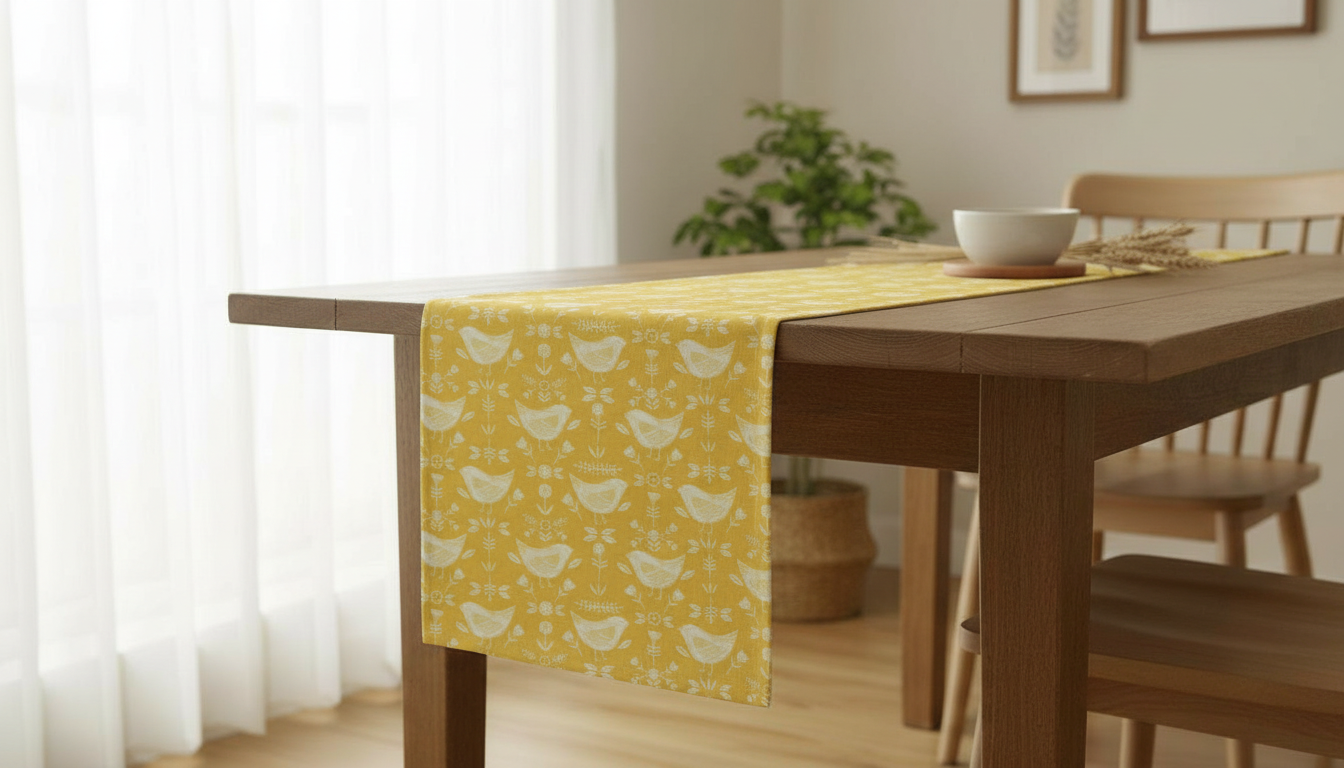Tischläufer, Servietten mit springenden Hasen, Naturbeige-Design, Ostertischläufer, Größen: 91 cm, 122 cm, 137 cm, 152 cm, 163 cm, 183 cm, 213 cm, 244 cm, 264 cm, Handgefertigt aus 100 % Baumwolle