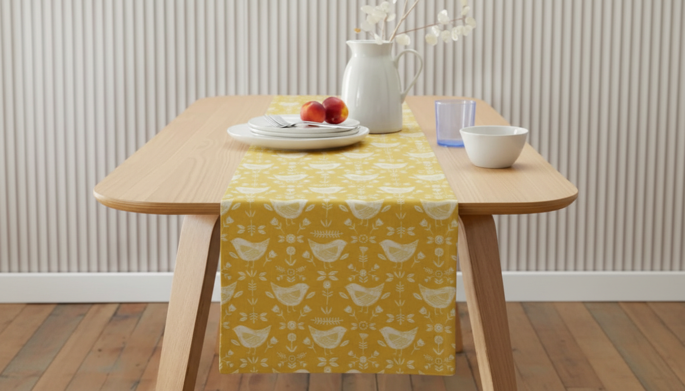 Tischläufer, Servietten mit springenden Hasen, Naturbeige-Design, Ostertischläufer, Größen: 91 cm, 122 cm, 137 cm, 152 cm, 163 cm, 183 cm, 213 cm, 244 cm, 264 cm, Handgefertigt aus 100 % Baumwolle