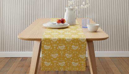 Tischläufer, Servietten mit springenden Hasen, Naturbeige-Design, Ostertischläufer, Größen: 91 cm, 122 cm, 137 cm, 152 cm, 163 cm, 183 cm, 213 cm, 244 cm, 264 cm, Handgefertigt aus 100 % Baumwolle
