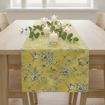 Tischläufer, Servietten mit springenden Hasen, Naturbeige-Design, Ostertischläufer, Größen: 91 cm, 122 cm, 137 cm, 152 cm, 163 cm, 183 cm, 213 cm, 244 cm, 264 cm, Handgefertigt aus 100 % Baumwolle
