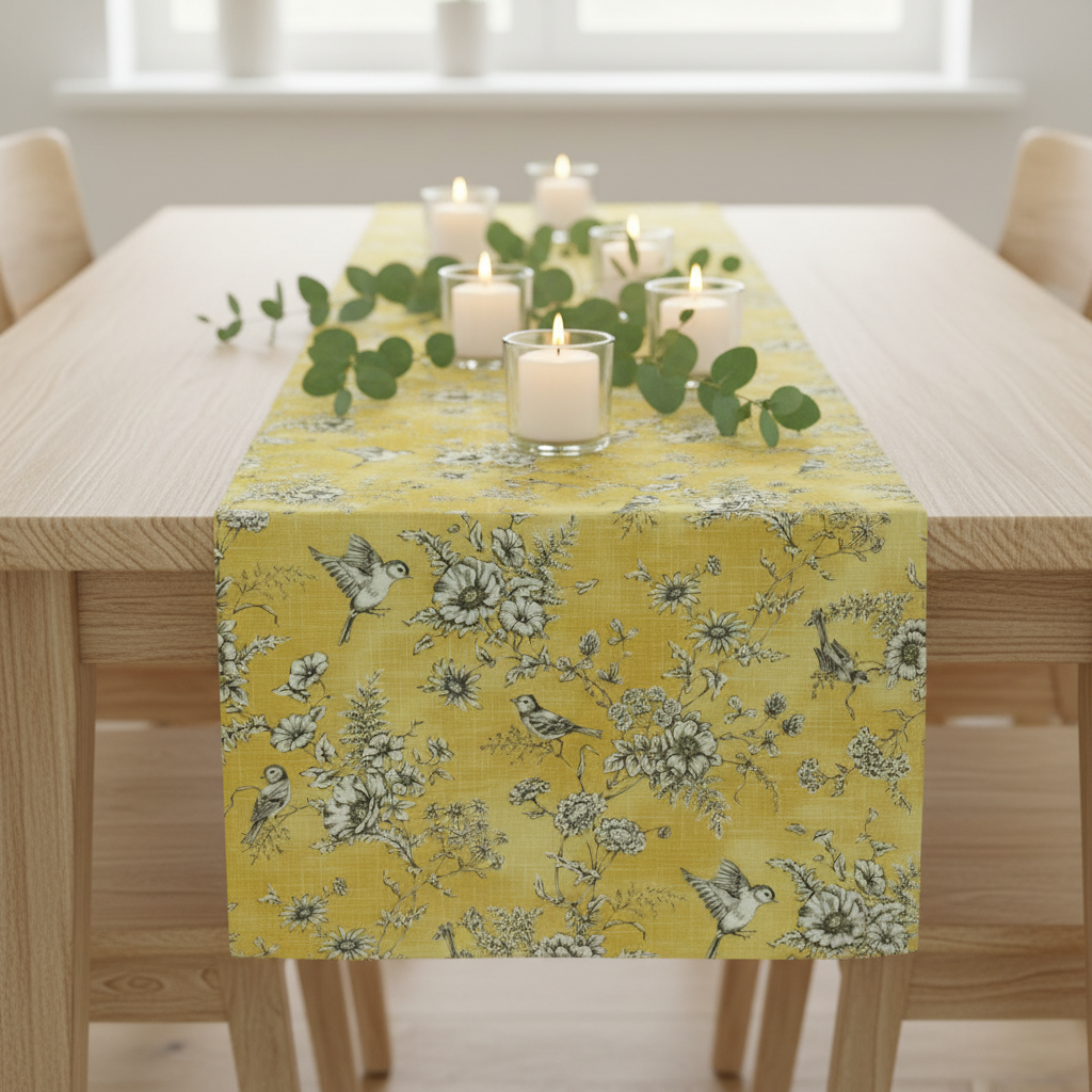 Tischläufer, Servietten mit springenden Hasen, Naturbeige-Design, Ostertischläufer, Größen: 91 cm, 122 cm, 137 cm, 152 cm, 163 cm, 183 cm, 213 cm, 244 cm, 264 cm, Handgefertigt aus 100 % Baumwolle