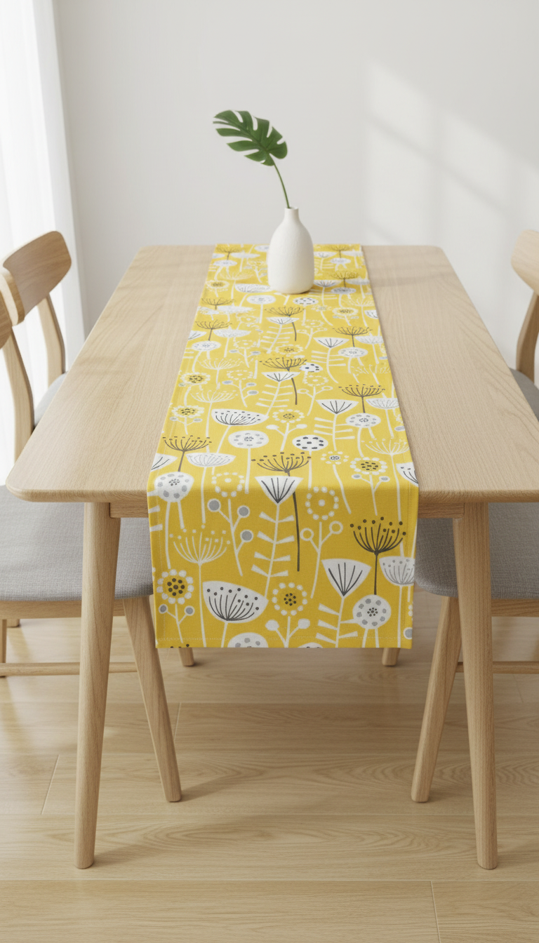 Tischläufer, Servietten mit springenden Hasen, Naturbeige-Design, Ostertischläufer, Größen: 91 cm, 122 cm, 137 cm, 152 cm, 163 cm, 183 cm, 213 cm, 244 cm, 264 cm, Handgefertigt aus 100 % Baumwolle
