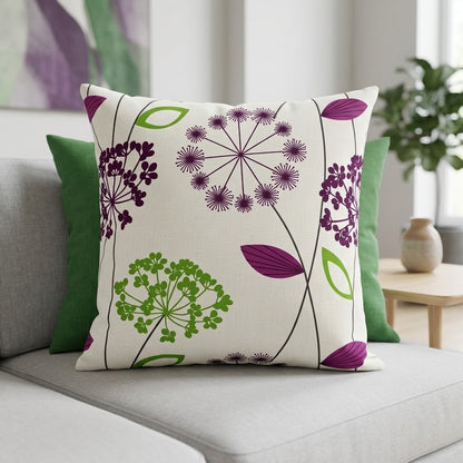 Allium Floral Purple Cushion Cover