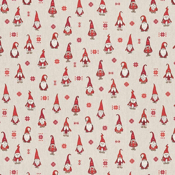 Elves Christmas Tablecloth , Natural Red Table Cover , Christmas Elf Tablecloth , Tablecloth UK